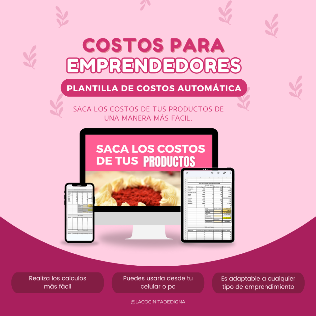 Curso De Costos Pagina De Venta La Cocinita De Digna